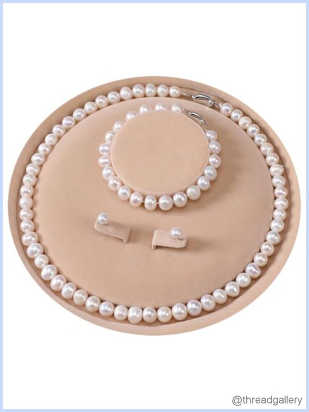 Freshwater Pearl Necklace Bracelet Stud Earrings Jewelry Set 925 Sterling Silver